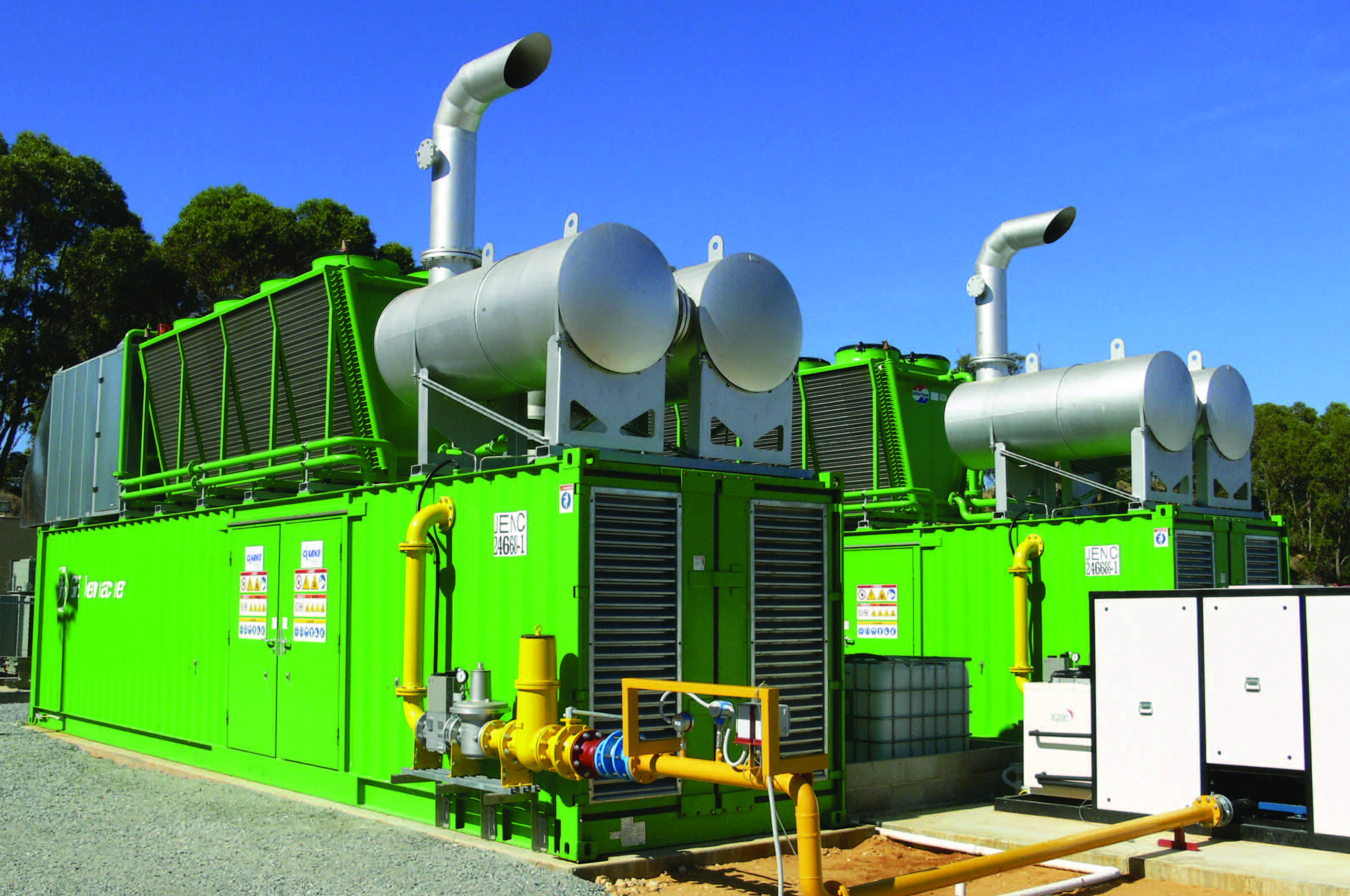 Landfill gas generator emissions control